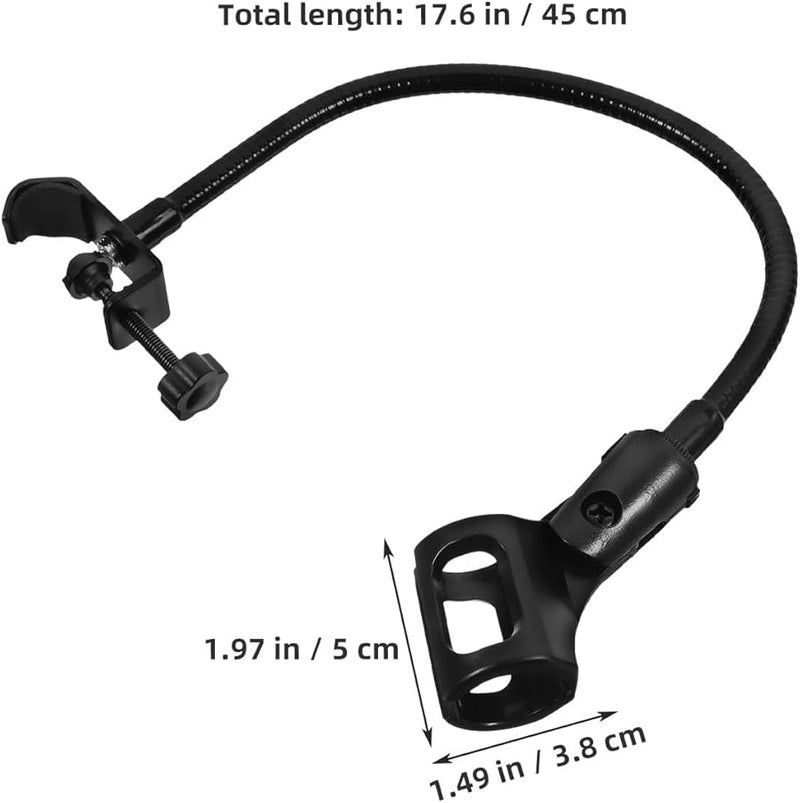 Black Flexible Gooseneck Microphone Stand with Universal Mount for Live Streaming Podcast Recording - Image 2